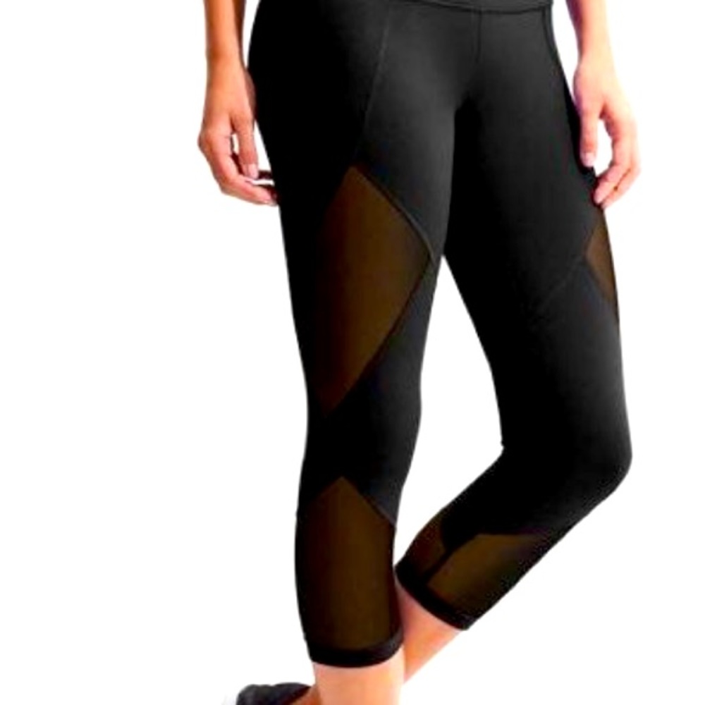 Athleta Cropped Mesh Leggings